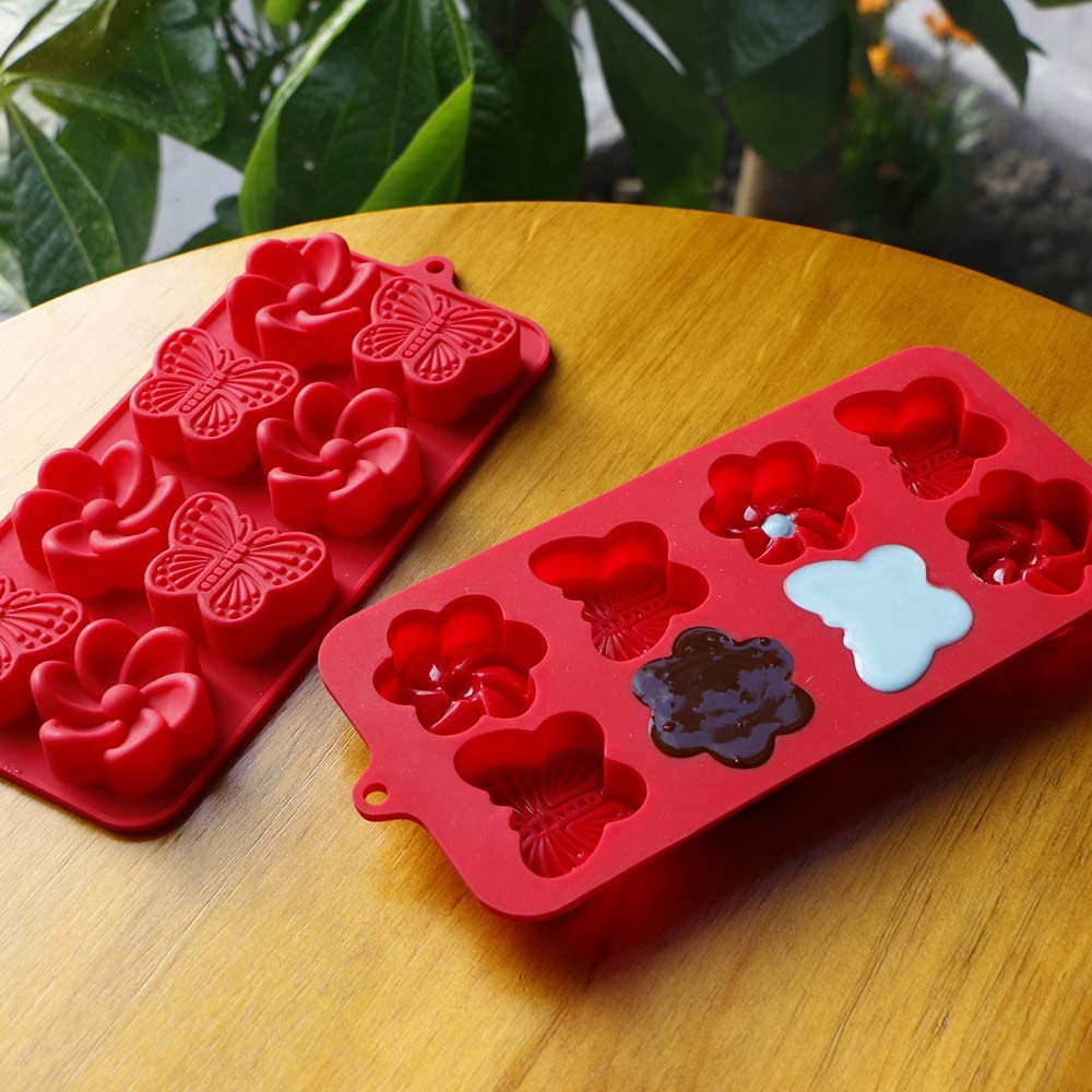 heart rose shape silicone chocolate mold
