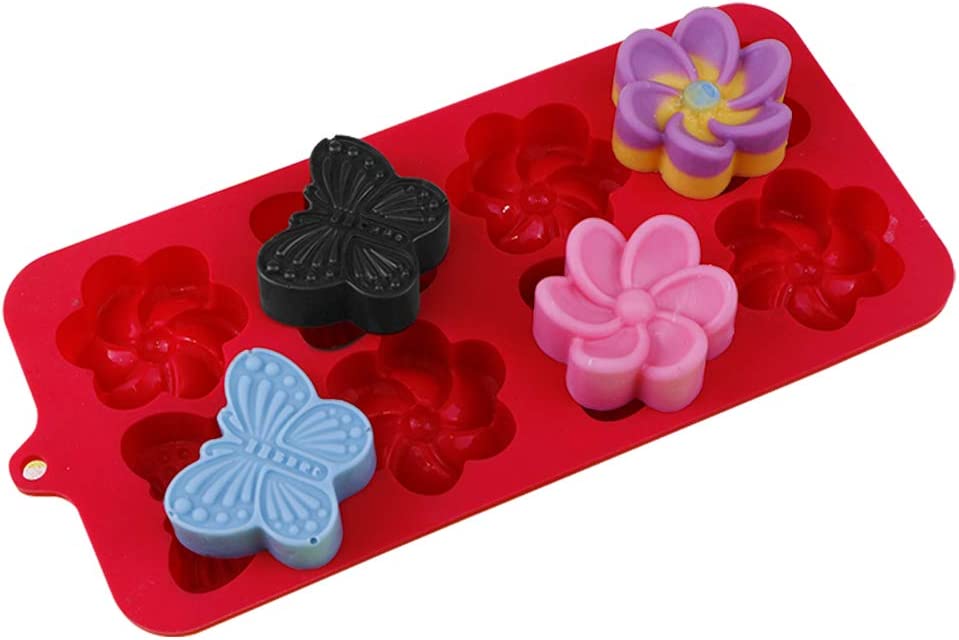 Webake flower silicone butterfly jelly resin candy chocolate mold,Pack of 2