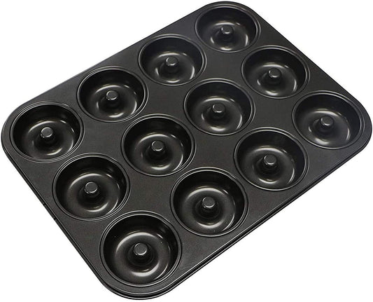 Webake non-stick mini donut tray 2.8 Inch 12-cavity doughnut pans
