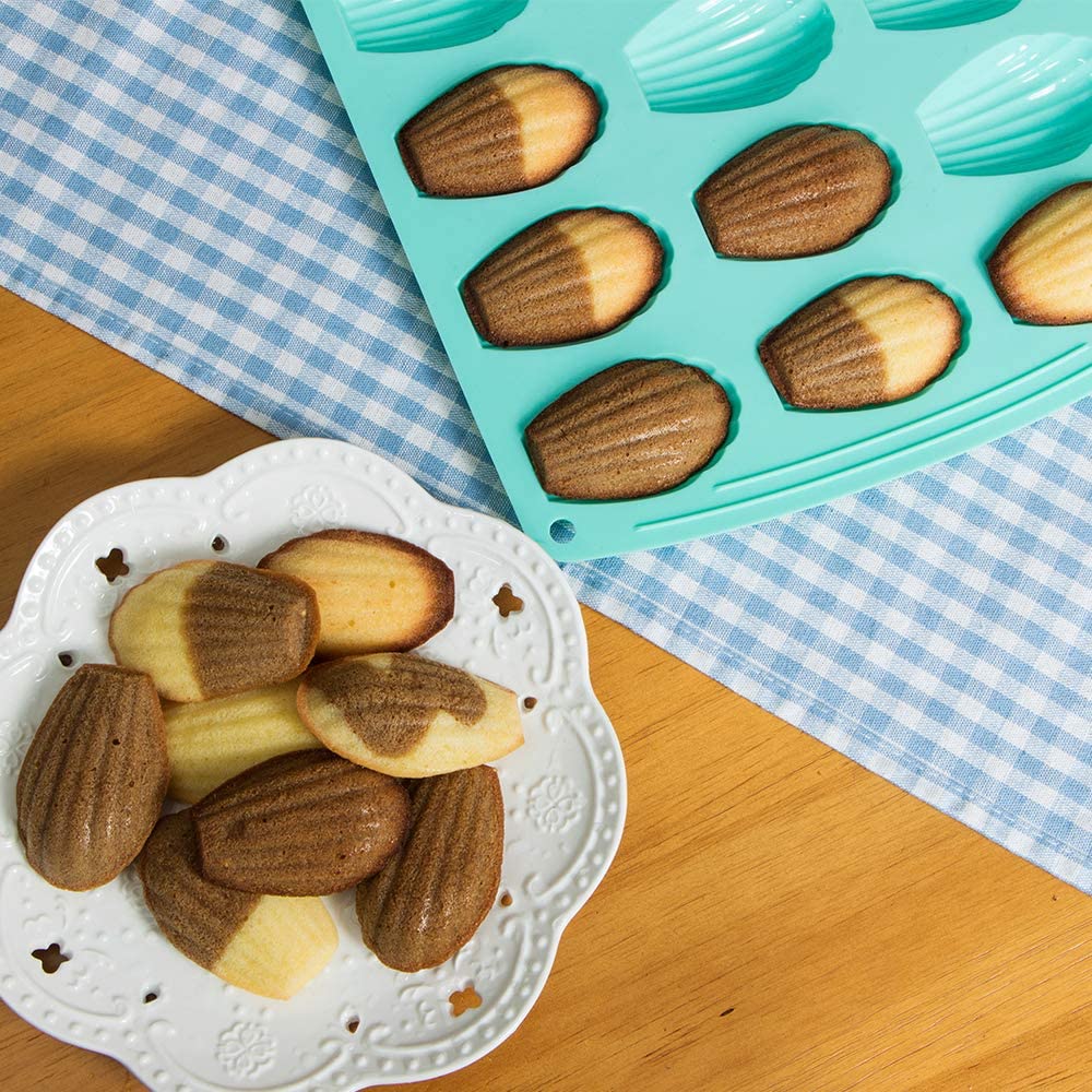 Webake madeleine pan 18 cavity silicone madeleine small candy and cookies mold