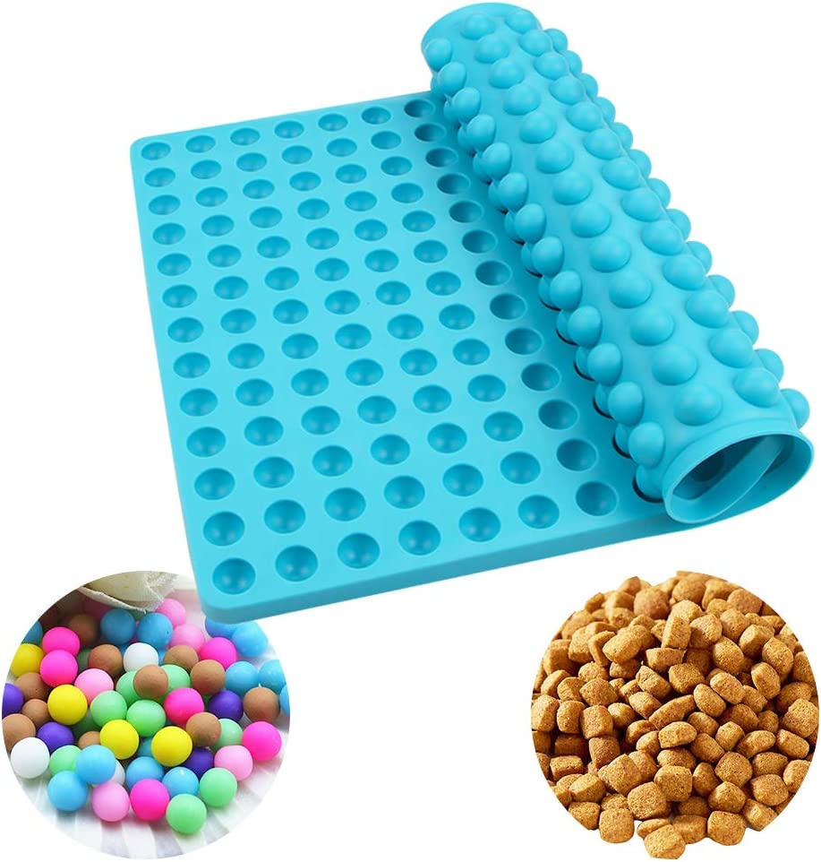 Webake mini round silicone semi sphere 221 cavity blue dia 0.6 inch baking mat gummy candy molds