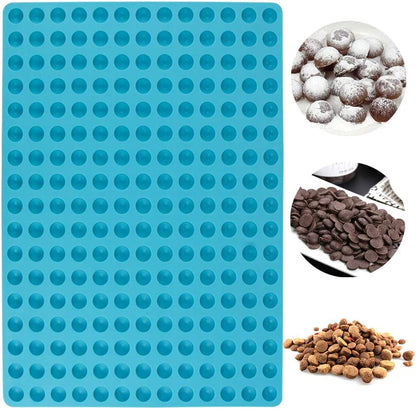 Webake mini round silicone semi sphere 221 cavity blue dia 0.6 inch baking mat gummy candy molds