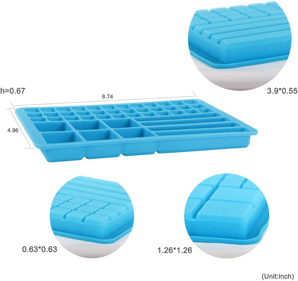 Webake multi-functional purpose cocktail silicone ice cube trays molds,2 Pack