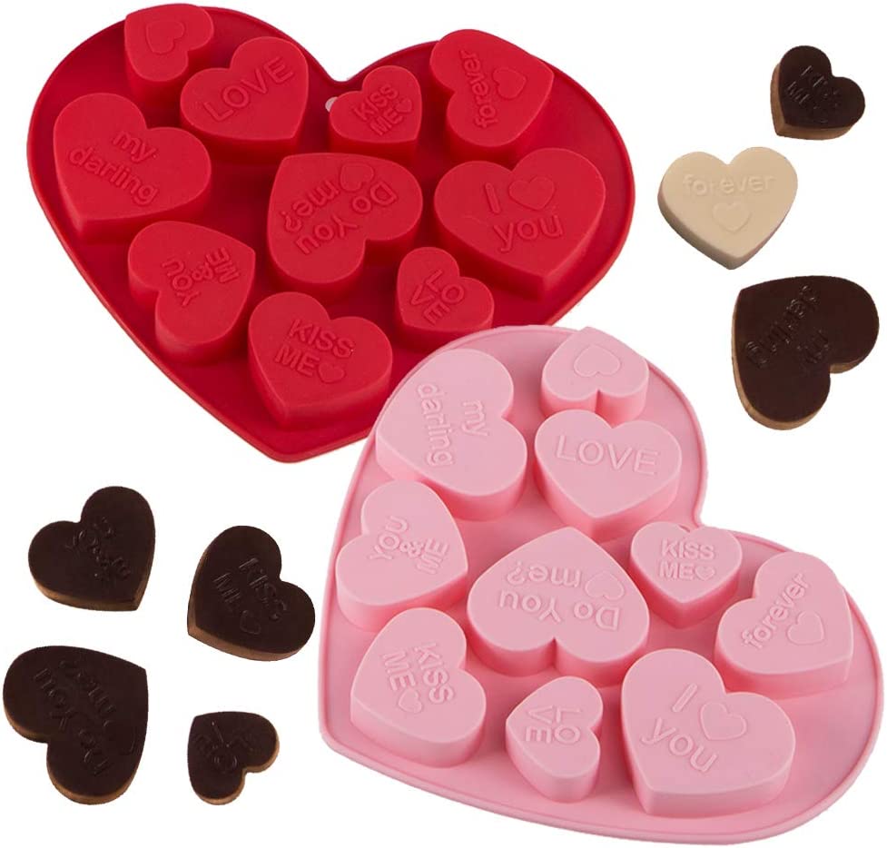 Webake silicone 18 inch heart candy chocolate mold wedding party (2 pack)