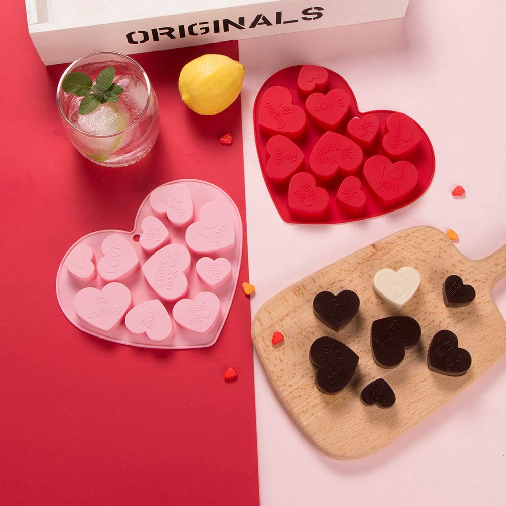 Webake silicone 18 inch heart candy chocolate mold wedding party (2 pack)