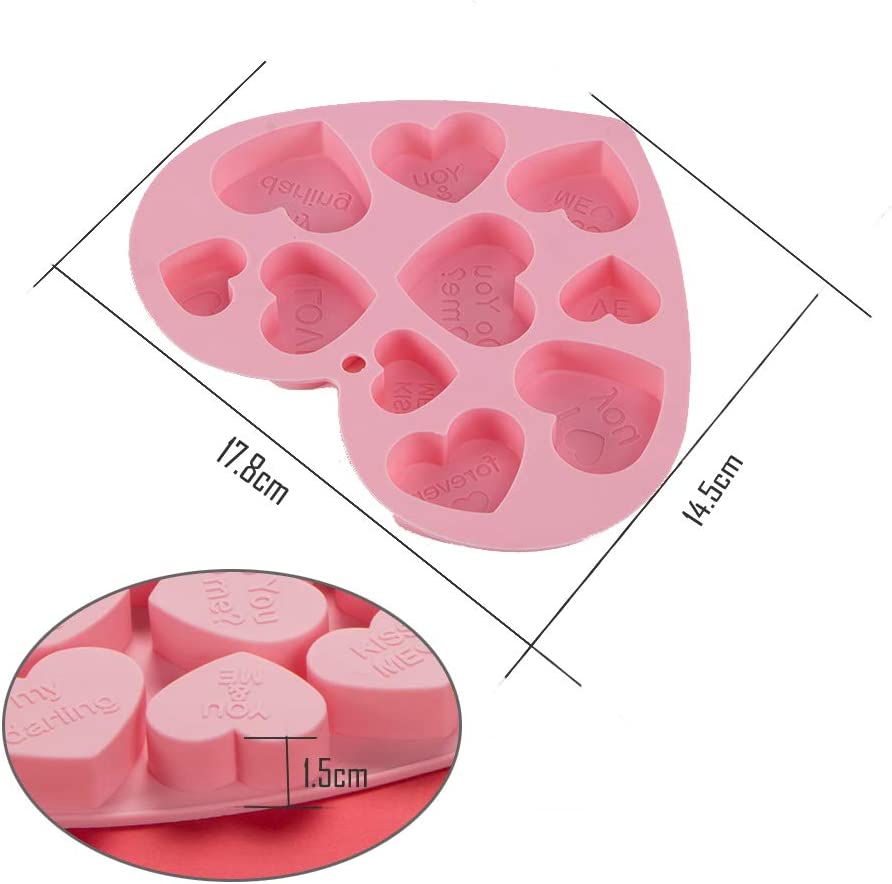 Webake silicone 18 inch heart candy chocolate mold wedding party (2 pack)