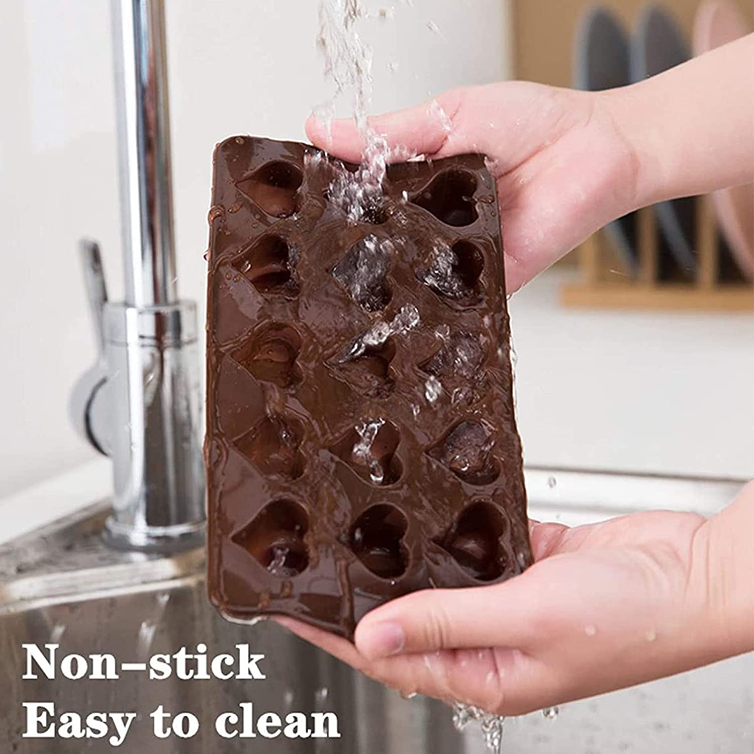 Chocolate Molds Gummy Molds Silicone - Candy Mold and Silicone Ice Cube Tray Nonstick Including Hearts Stars Shells
