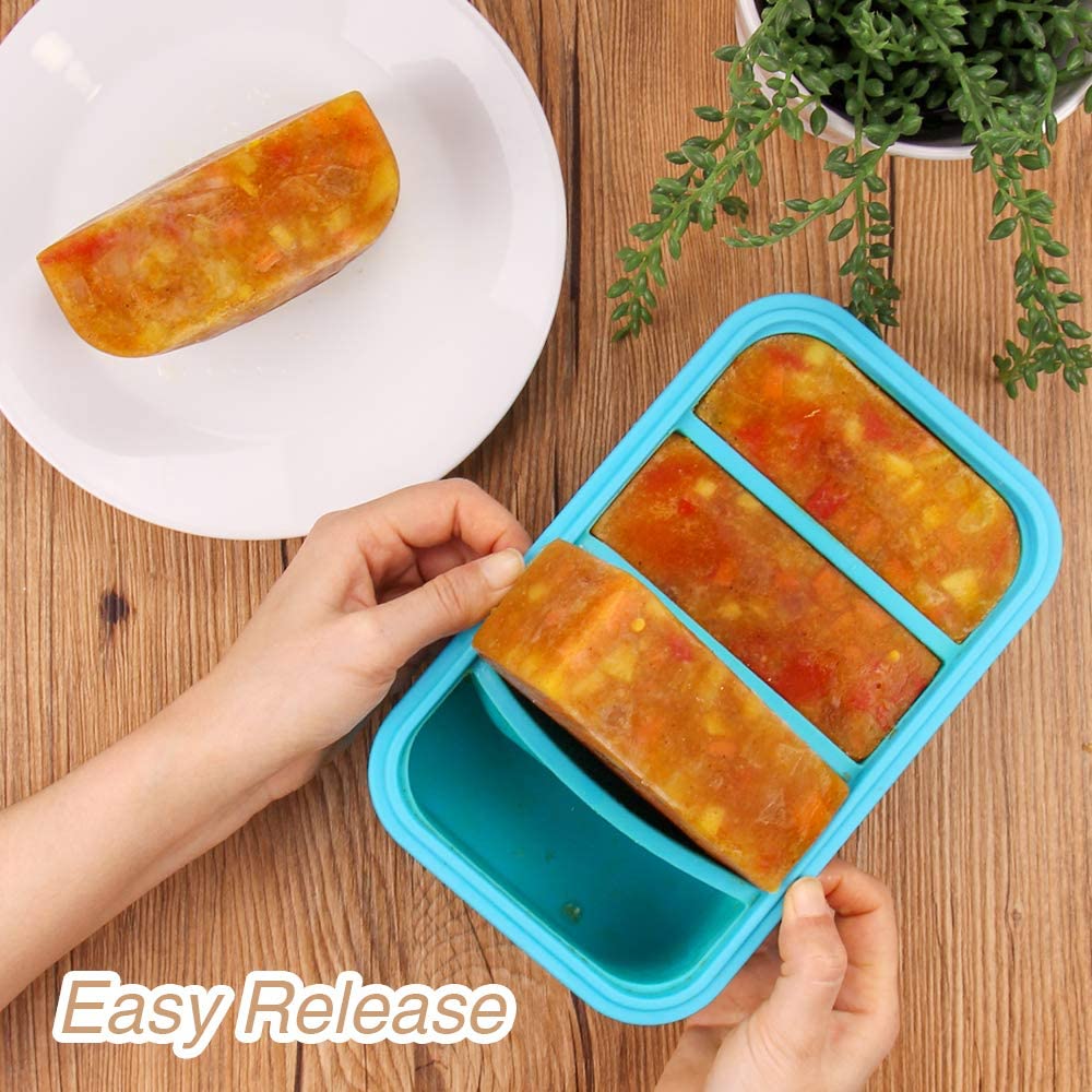 Silicone Ice Cube Trays, Locked Buckle Design Ice Trays for Freezer, Round  Ice Cube Trays with Lid and Bin,Easy Release Circle Ice Cube Tray BPA Free