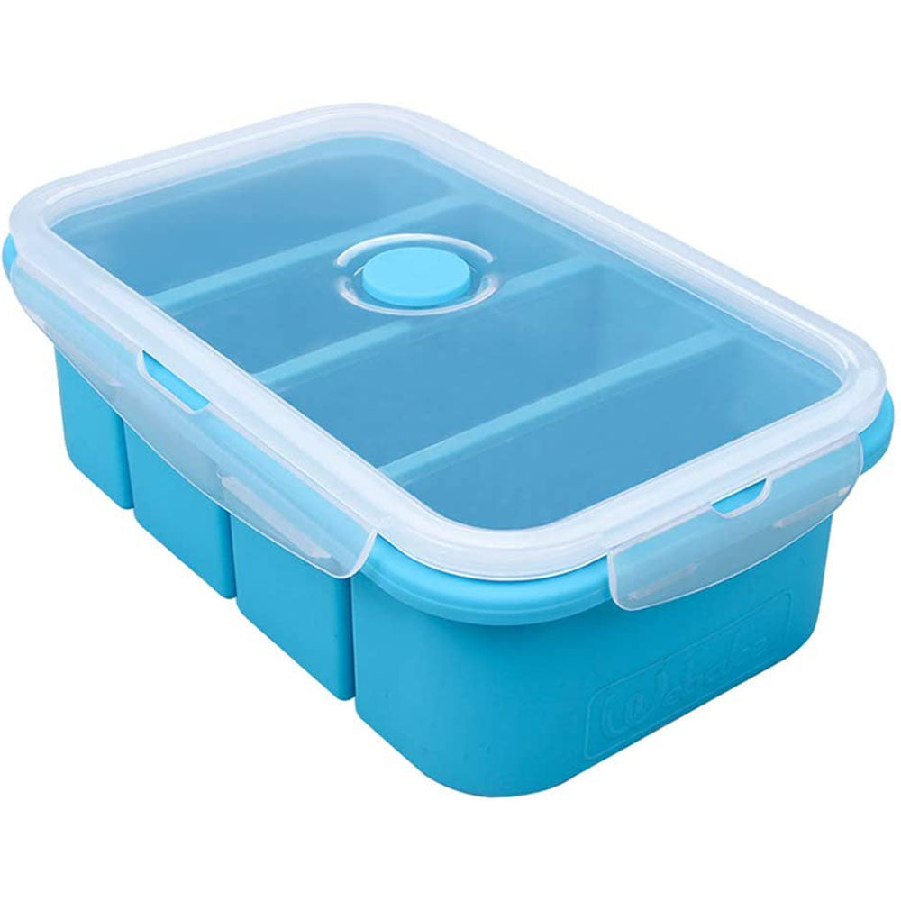 Bangp 1-Cup Silicone Freezing Tray,2 Pack,Large Ice Cube Trays with Lid,Freezer  Containers For Soup,Broth,Sauce,Ice Cube - Makes 8 Perfect 1 Cup Portions -  Freeze,Store,Bake,or Cook - BPA Free 