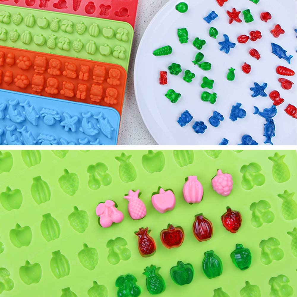 Webake 8 Inch Silicone bear dolphin octopus shark worms Gummy Chocolate Molds
