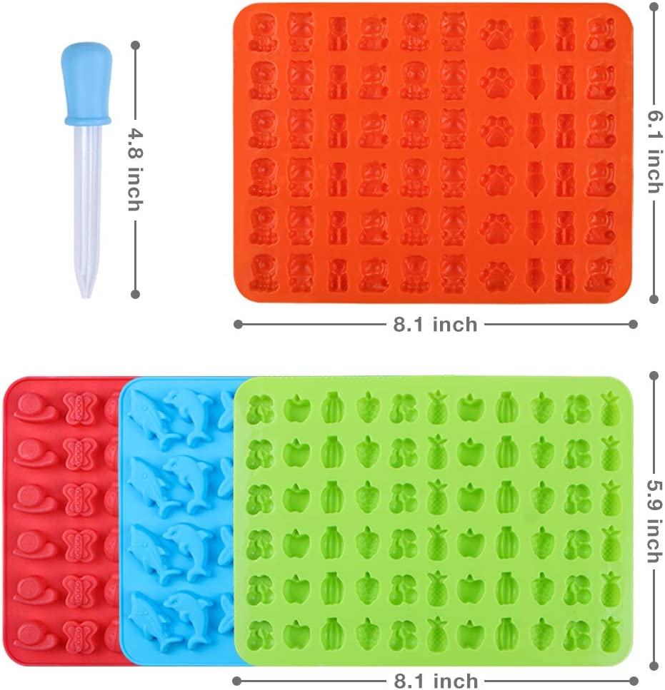 Webake Large Gummy Bear Molds, Silicone Owl Frog Gummy Mold with 2  Droppers, 1 Inch Big Gummy Bear BPA Free, 3 Animals Candy Molds Pinch Test  Approved