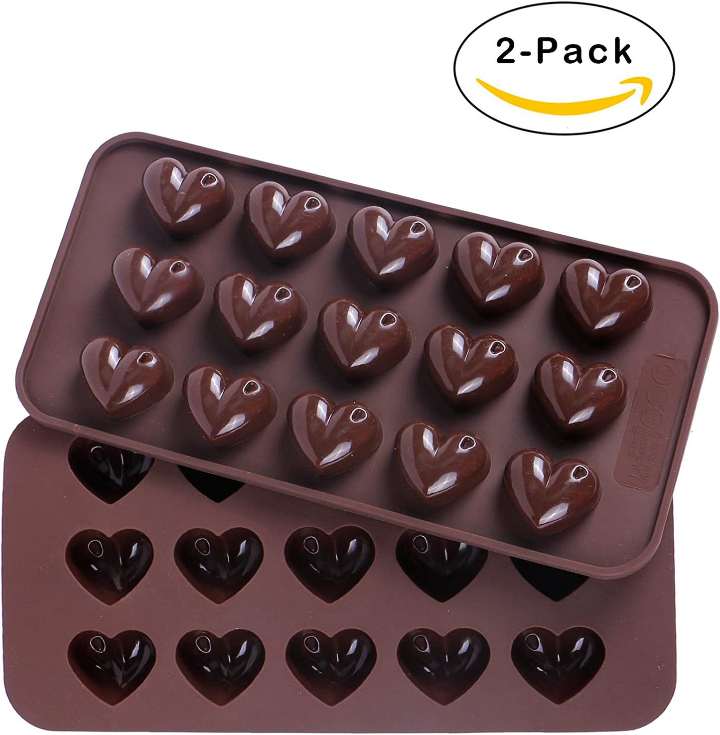 Webake silicone 8.5 inch heart shaped chocolate mold for toffee Valentine (2 pack)