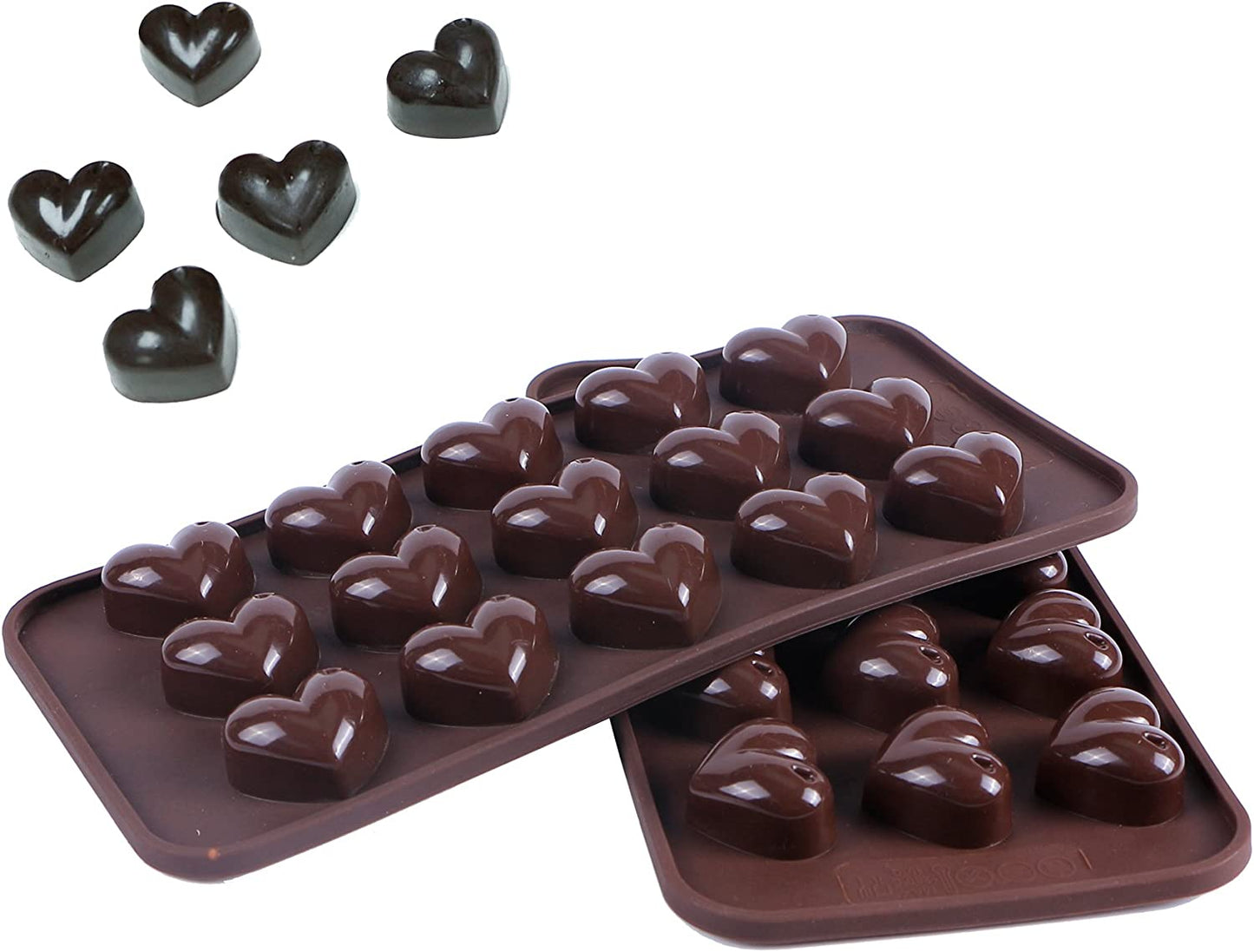 Webake silicone 8.5 inch heart shaped chocolate mold for toffee Valentine (2 pack)