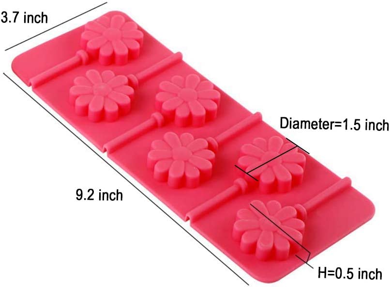 Pack sucker chocolate hard candy molds silicone 6 cavity swirl