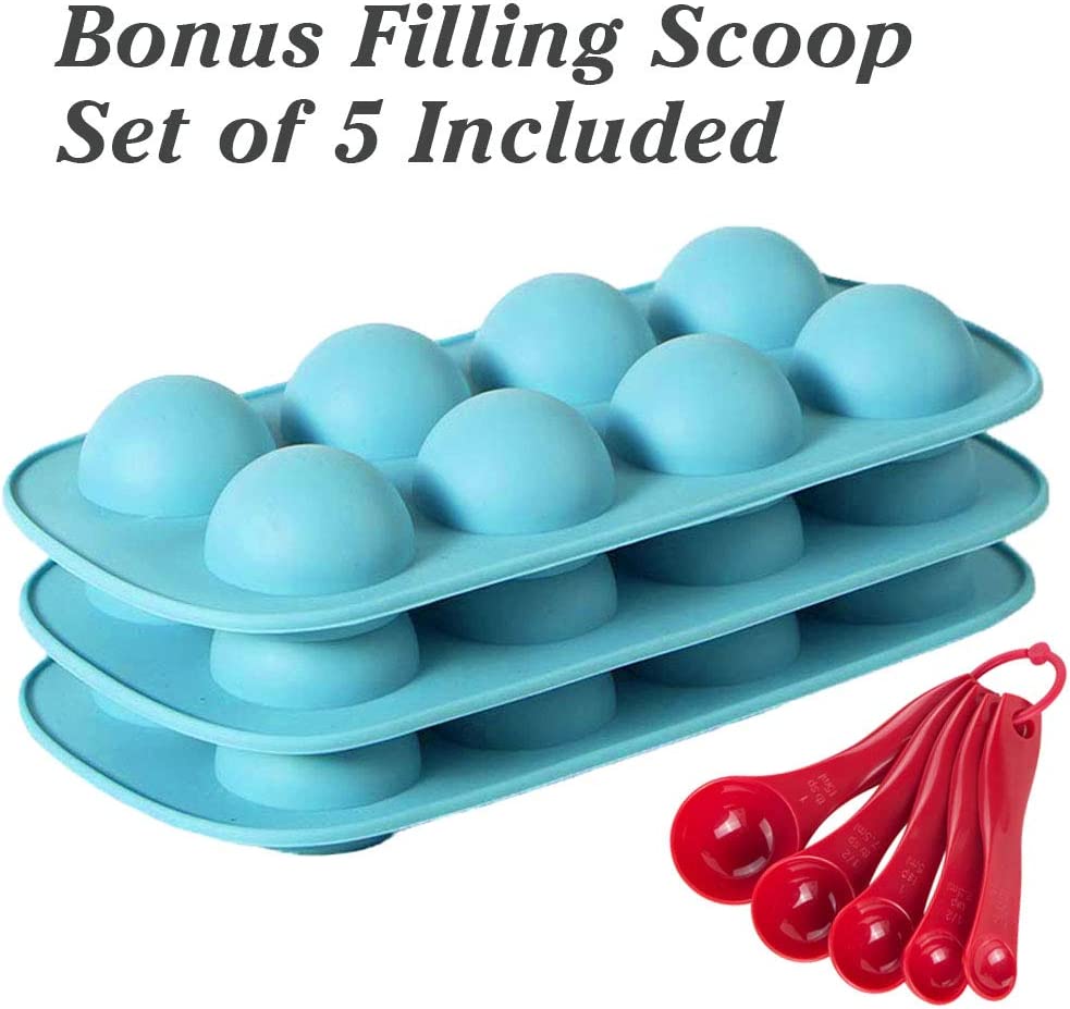 Webake silicone shere chocolate bomb molds for cordial truffle pudding (3 pack)