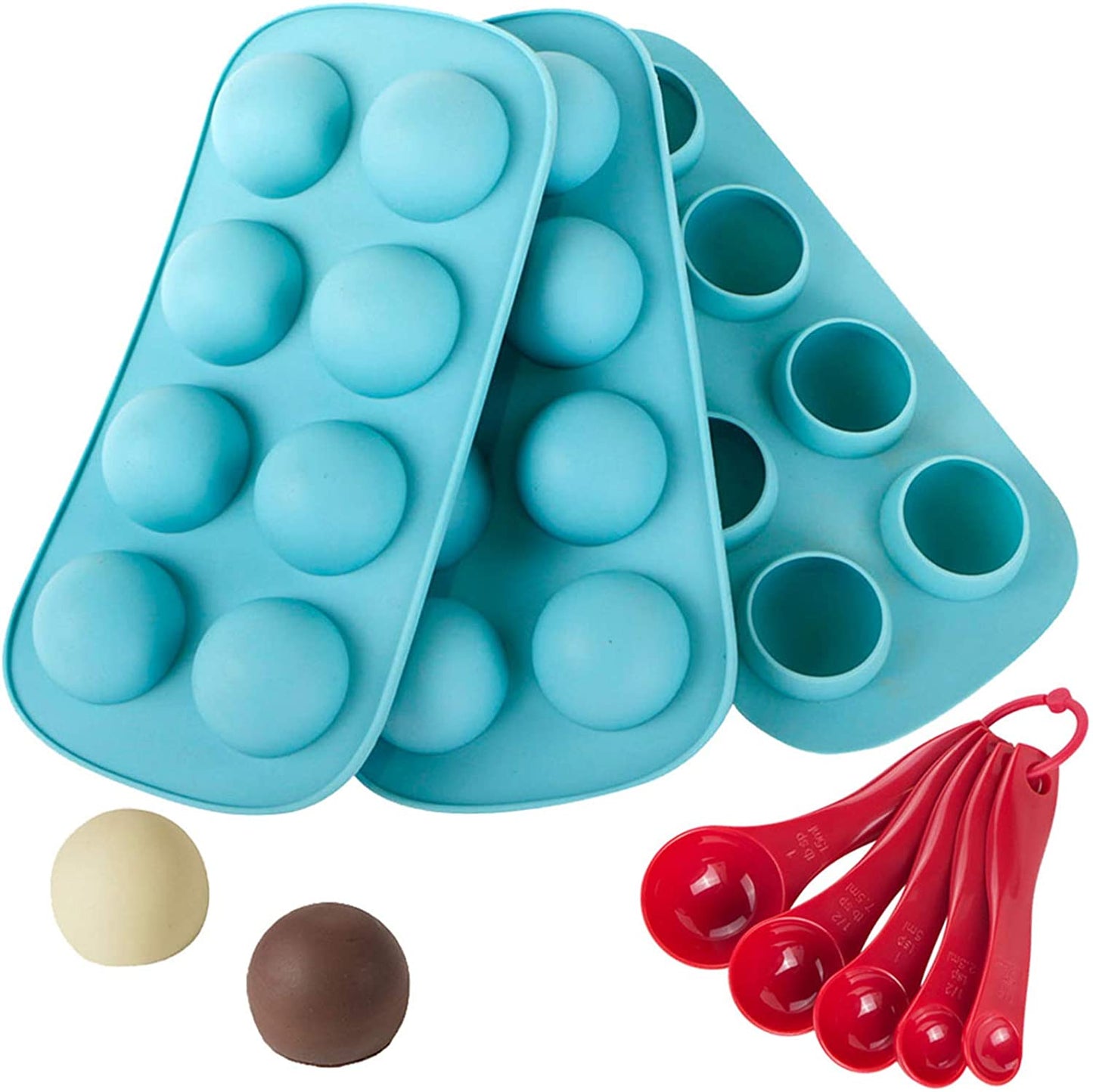 Webake silicone shere chocolate bomb molds for cordial truffle pudding (3 pack)