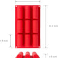 Webake twinkie pan 9 cavityred silicone Mold For 3D cylinder mousse and DIY muffin pudding cake