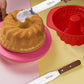 Webake red 9 inch silicone bundt cake mold non stick fluted pan