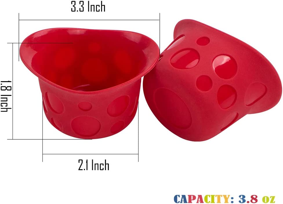 Webake silicone popover jelly muffin baking cup mini cupcake mold,8 pack