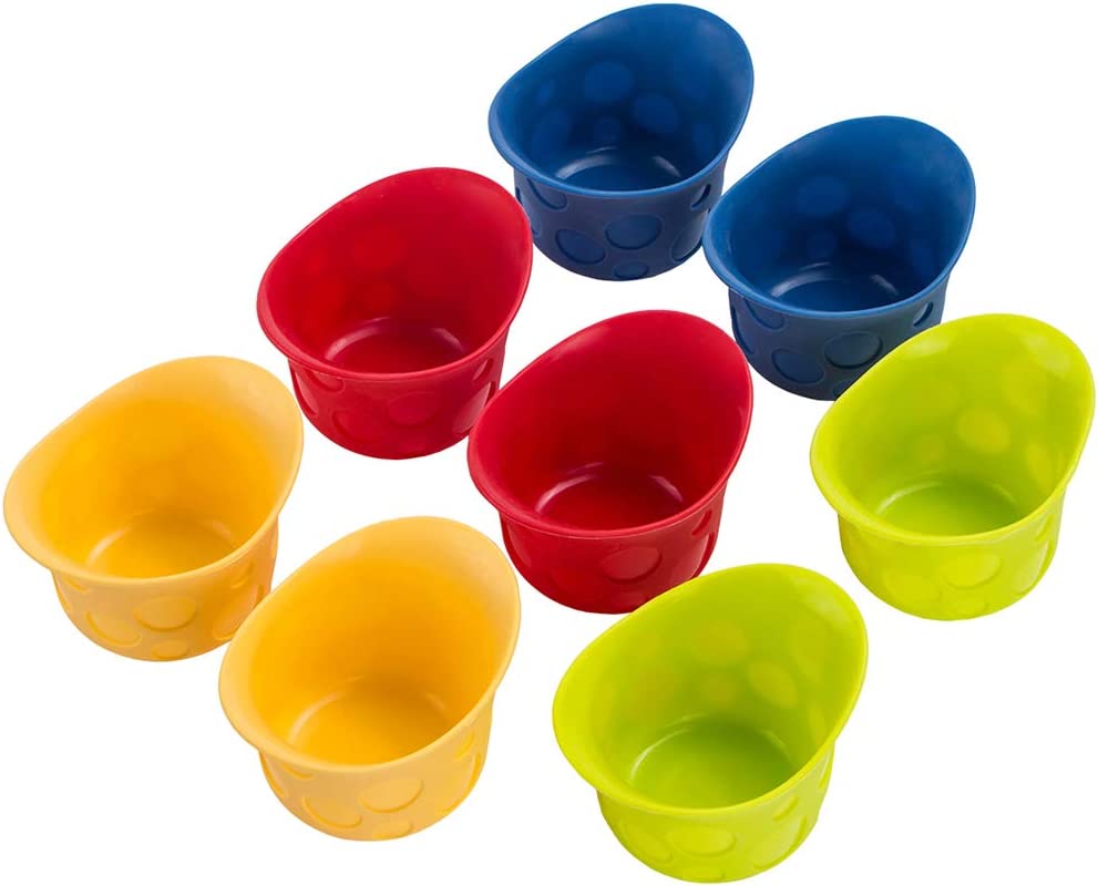 Webake silicone popover jelly muffin baking cup mini cupcake mold,8 pack