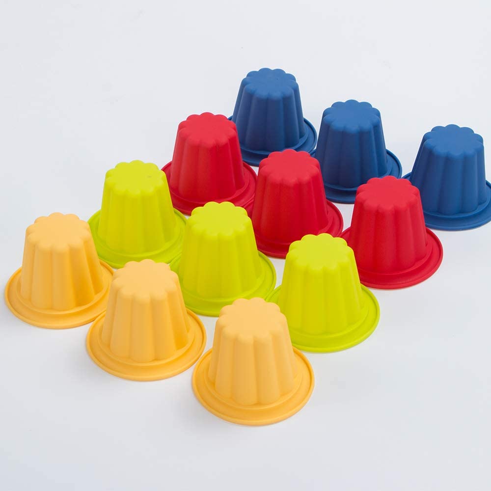 Webake jello shot cups silicone popover pan pudding baking cup nonstick muffin cupcake liner 12 Pack