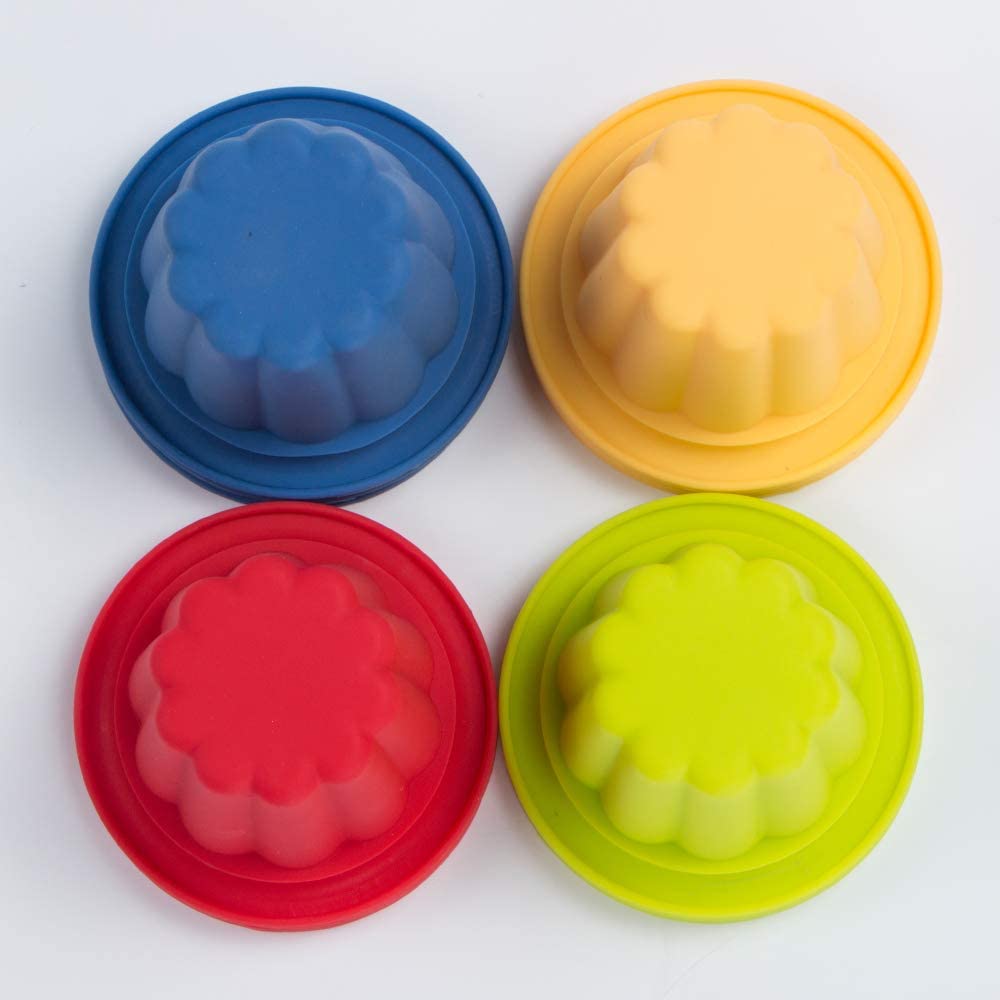 Webake jello shot cups silicone popover pan pudding baking cup nonstick muffin cupcake liner 12 Pack