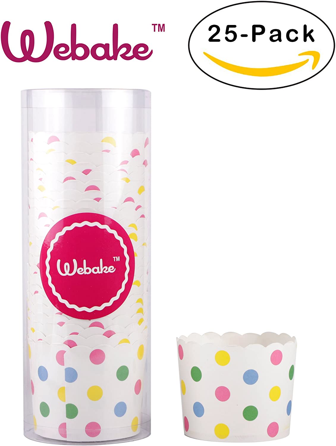 Webake 6oz mini colorful dot disposable paper cupcake muffin baking cake mold