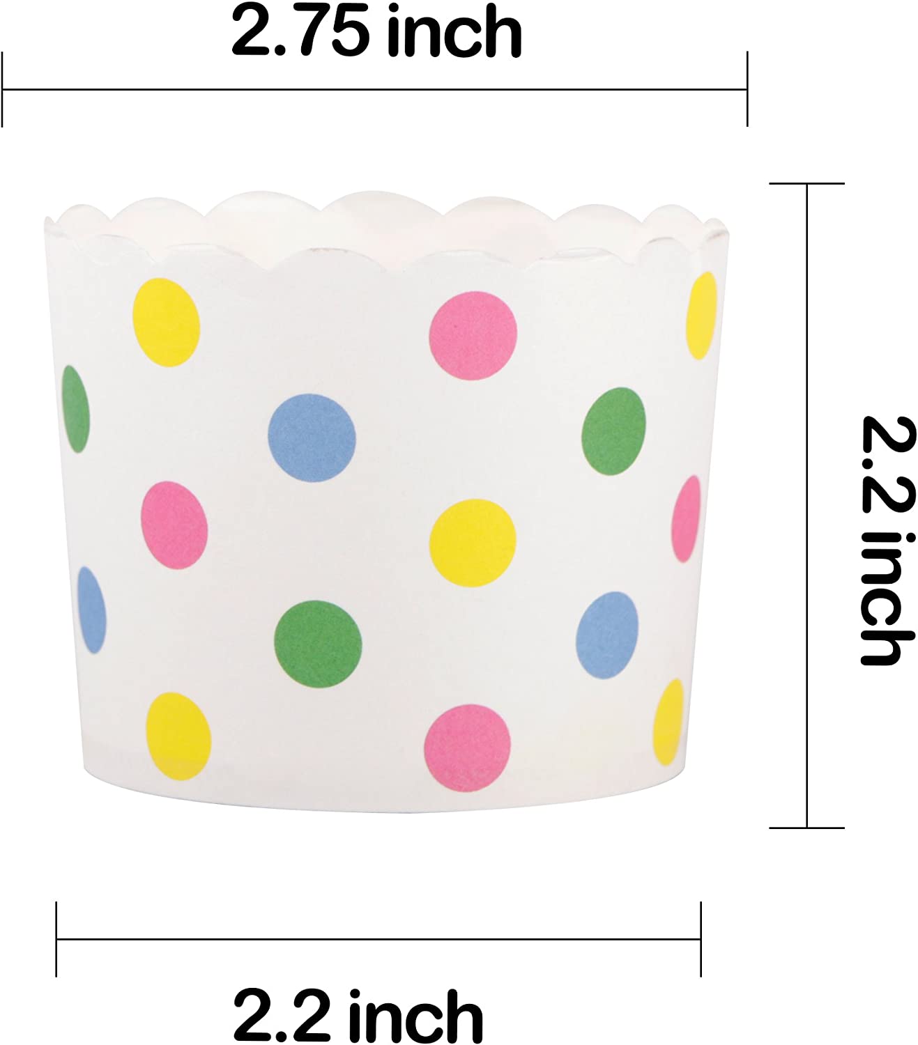 Webake 6oz mini colorful dot disposable paper cupcake muffin baking cake mold