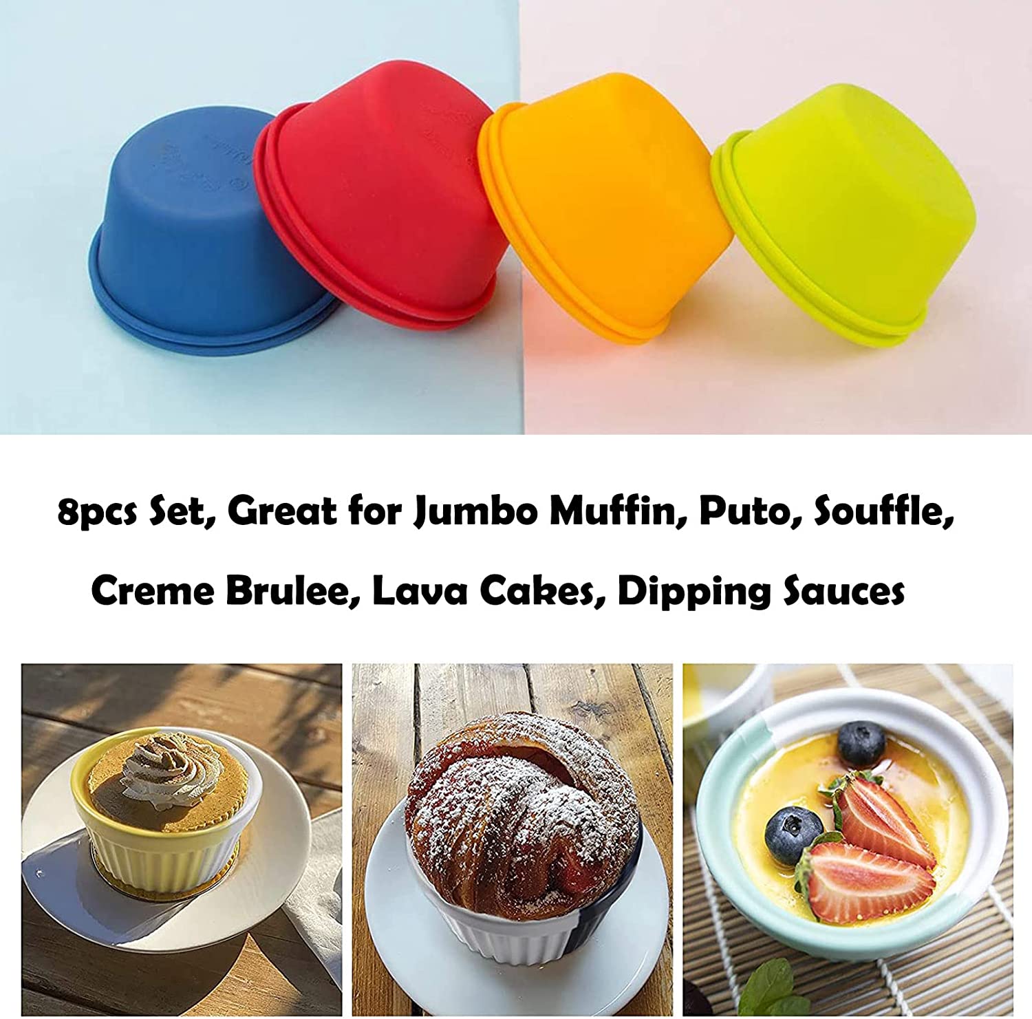 Silicone Muffin Pan - 24 Mini Cupcake Pan Silicone Molds BPA Free 100% Food Grad