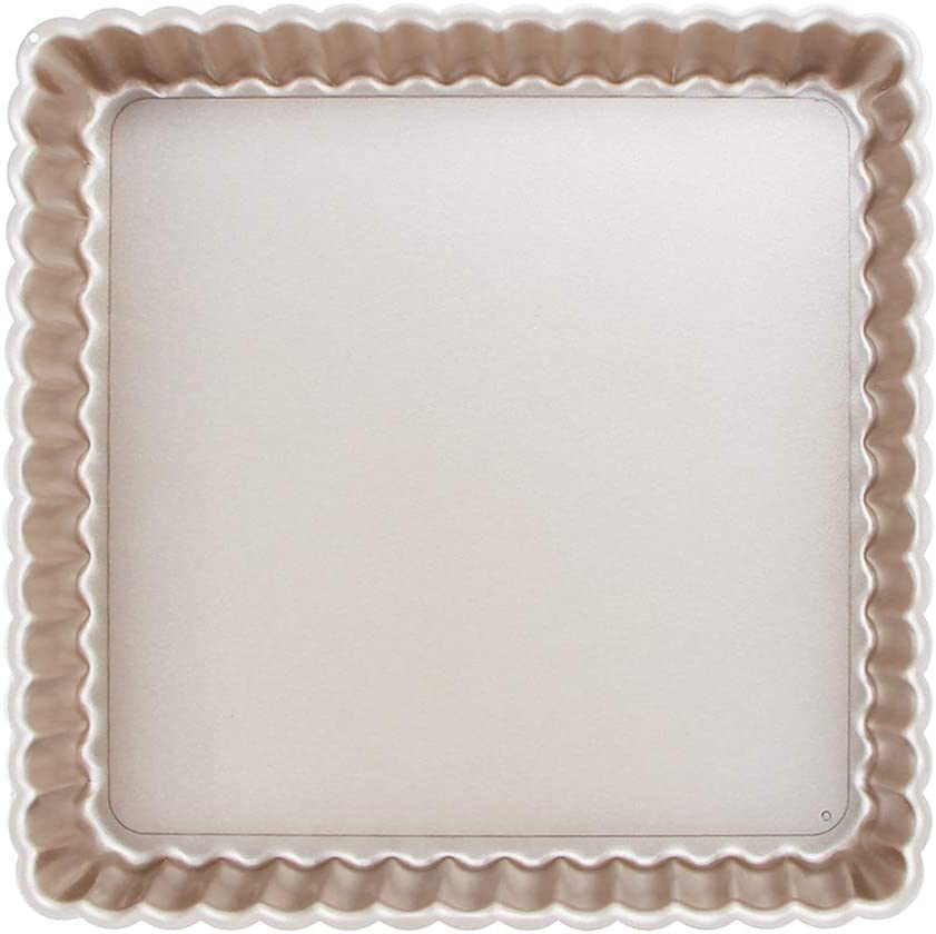 Webake 9 by 9 Inch Square Removable Bottom Non-Stick Quiche Tart Pan