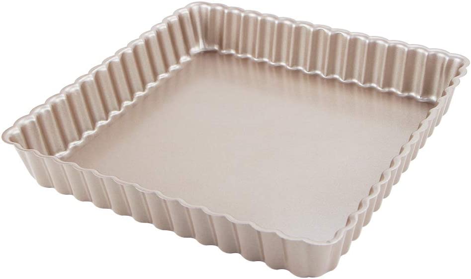 Webake 9 by 9 Inch Square Removable Bottom Non-Stick Quiche Tart Pan