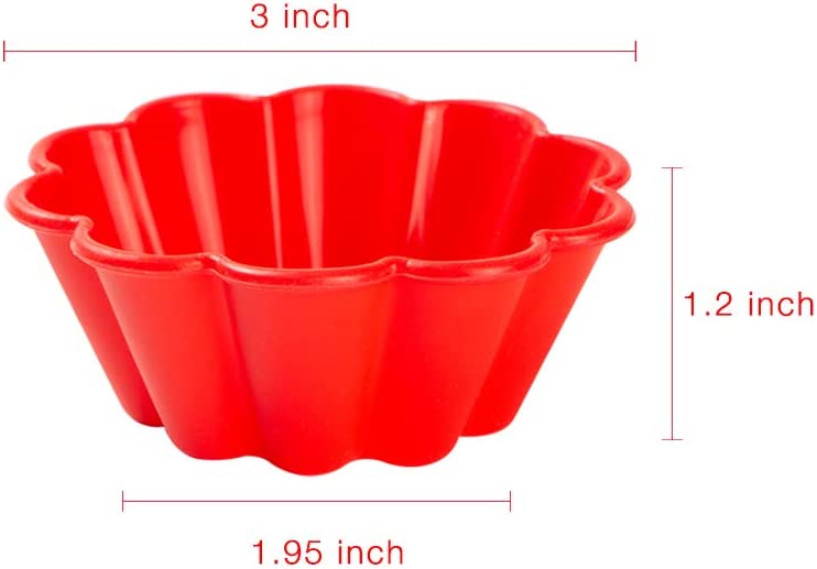 Webake Silicone Baking Cups Cupcake Liners Muffin Tin, 3 Inch Brioche Molds Pack of 12