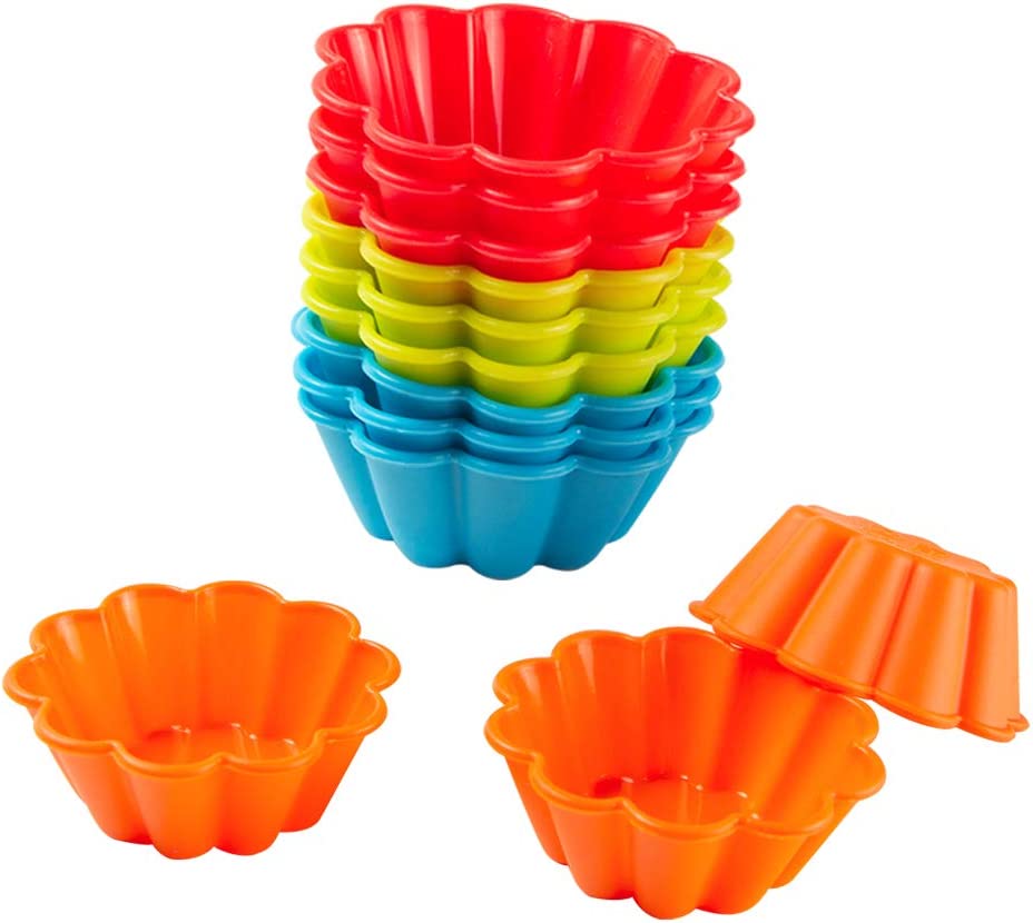 Webake Silicone Baking Cups Cupcake Liners Muffin Tin, 3 Inch Brioche Molds Pack of 12